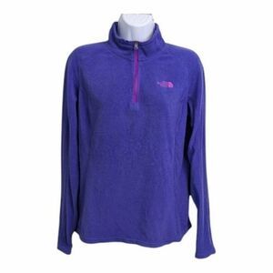 The North Face Women Purple Fleece 1/4 Zip Jacket Sweatshirt Mock Neck Sport S